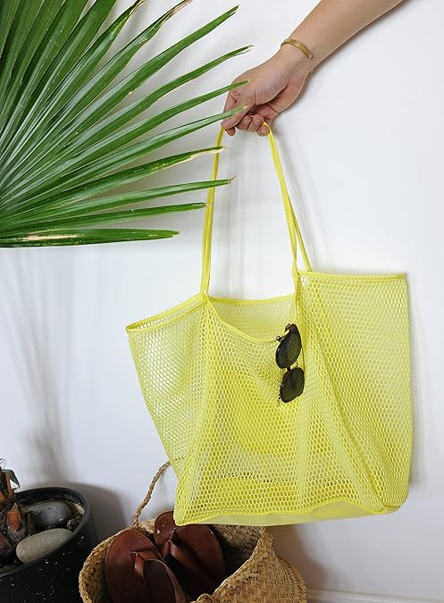 Mesh Beach Tote, Womens Shoulder Handbag, Beach Bag Mesh Beach Tote, Womens Shoulder Handbag, Beach Bag